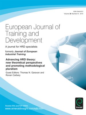 cover image of European Journal of Training and Development, Volume 38, Issue 4
